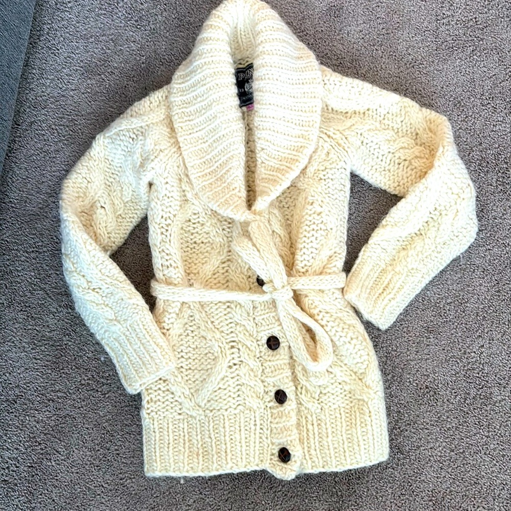 Cream wrap sweater